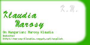 klaudia marosy business card